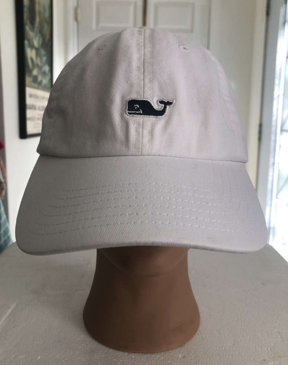 Vineyard Vines Baseball Hat Unisex White Navy blue Logo OSFA strapback men women